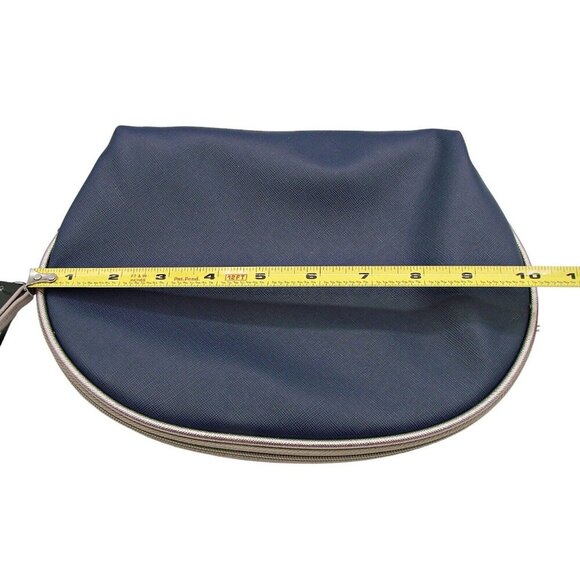 NEW Tahari Womens Navy/Pewter Travel Dome Cosmetic Case Make Up Bag Zip Closure - Picture 7 of 10
